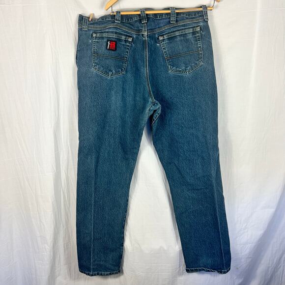 Wrangler Riggs Mens Jeans 42 x 32 Straight Leg Blue 103WAC5DT Workwear - Picture 7 of 8